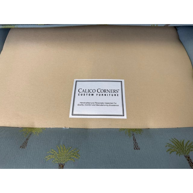 Pair of Calico Corners High-Quality Rolled Back Slipper Chairs For Sale - Image 15 of 15