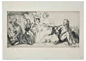 Bernard Naudin, La Soupe, Etching, Early 20th Century