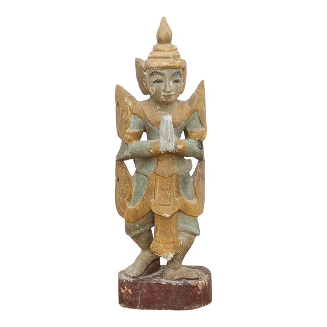 Antique Burmese Celestial Attendant Figure For Sale
