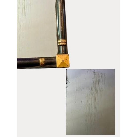 Antique Victorian Mirror Godey Fashion Print 1847-Black Gold Frame-Wall-Eastlake For Sale - Image 11 of 11