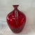 Beautiful Bleno vase that resembles a pitcher in a deep red color. Has a Blenko sticker on the bottom