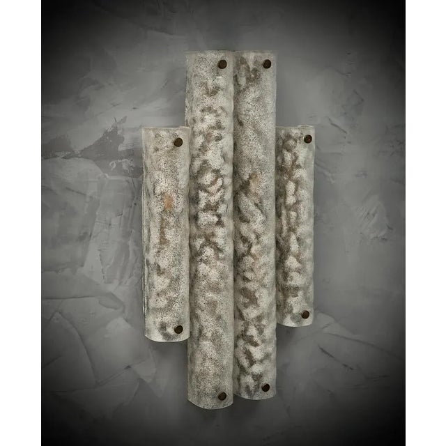 Metal Murano Glass and Brass Wall Light, 1950s For Sale - Image 7 of 9