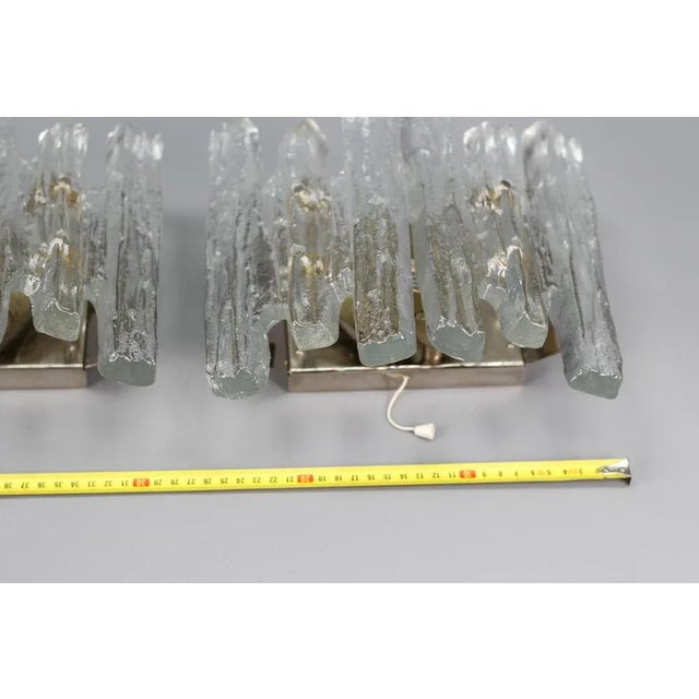 Austrian Icicle Ice Glass 3-Light Sconces from Kalmar Franken KG, 1970s, Set of 2 For Sale - Image 11 of 18