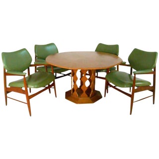 Danish Modern Dining Table With Chairs For Sale