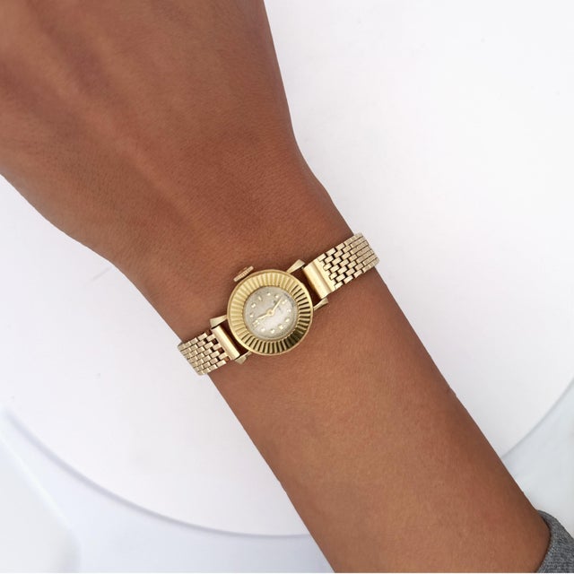 Vintage Omega 10382 17mm 14k Gold Fluted Bezel Manual Wind Ladies Watch For Sale In Miami - Image 6 of 6