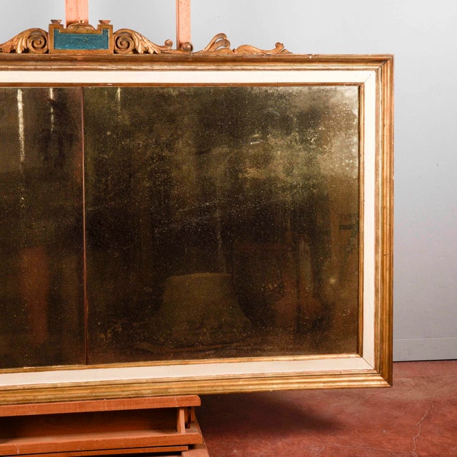 Antique Lacquered Mirror with Mercury Glass For Sale - Image 10 of 18