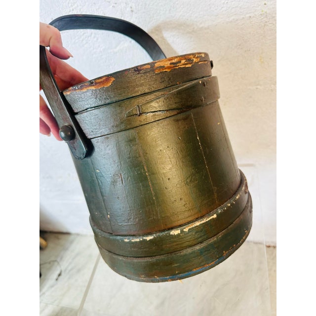 Antique Painted Firkin For Sale - Image 9 of 10