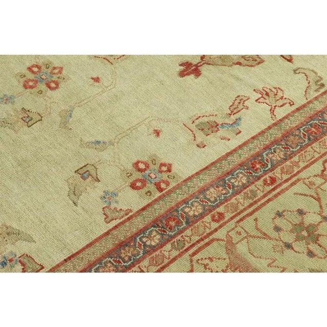 1910s Antique Persian Sultanabad Area Rug 13’0″ X 14’10” For Sale - Image 4 of 12