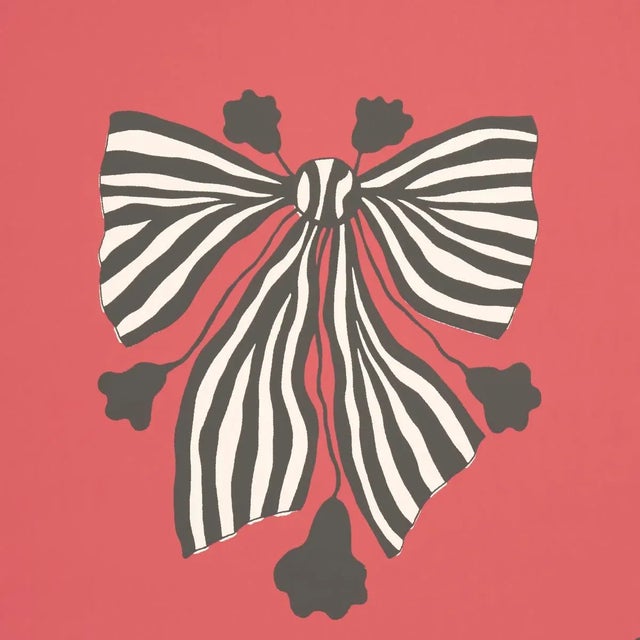 Contemporary Schumacher x Marian Mcevoy Bow-Wow-Wow Wallpaper In Red For Sale - Image 3 of 6