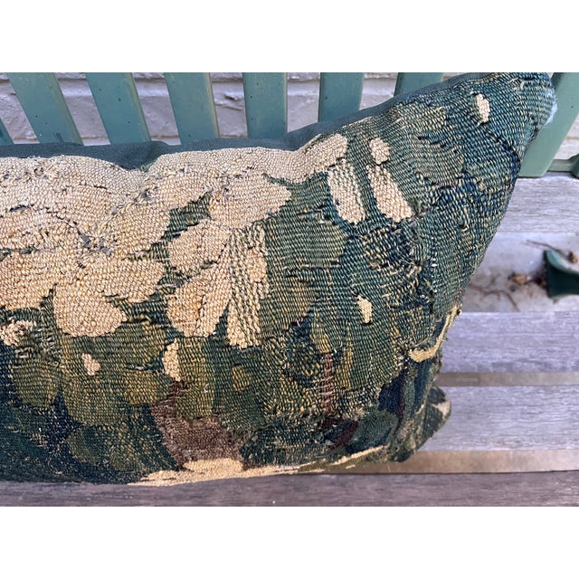 Early 18th Century A Large 18th Century Pillow With Verdure Tapestry For Sale - Image 5 of 7