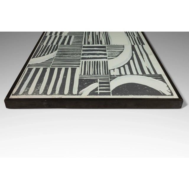 Black Set of Two (2) Abstract Linocut "A" Digital Print Wall Art Paintings For Sale - Image 8 of 12