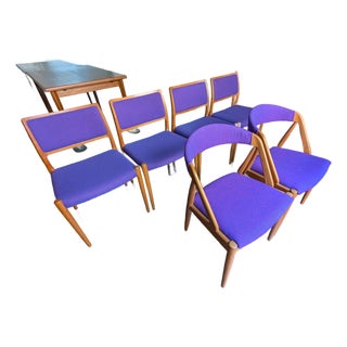 Set of 6 Vintage Danish Modern Teak Dining Chairs (Attributed 4 Niels Møller, 2 Kai Kristiansen) For Sale