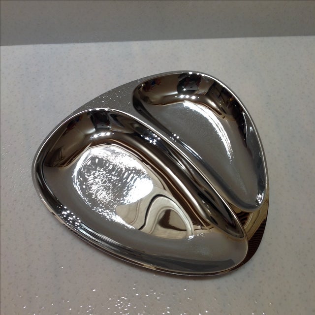 Mid-Century Modern Mid-Century Modern Chrome Serving Dish For Sale - Image 3 of 7