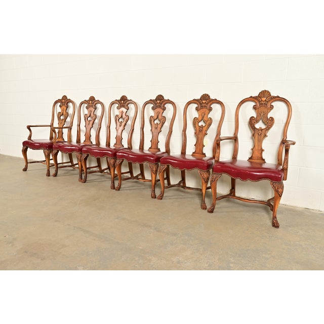 Berkey & Gay Antique Georgian Burled Walnut Armchairs, Pair For Sale - Image 14 of 15