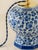 Dutch royal delft (de porceleyne fles) hand-painted blue and white ceramic table lamp with a new green and white silk-...