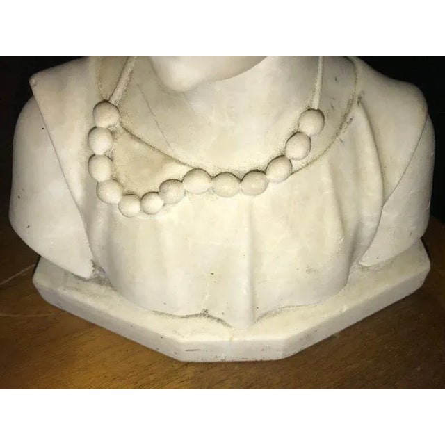 Early 20th Century Signed 19th Century Marble Miniature Bust of a Young Girl Signed on Reverse For Sale - Image 5 of 13