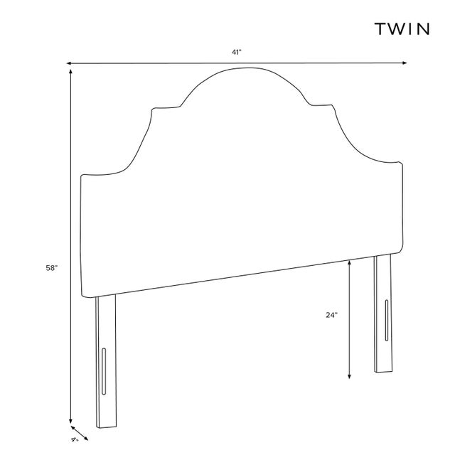 Twin Halsted Headboard in Washed Zebra Blue Oga For Sale In Chicago - Image 6 of 6