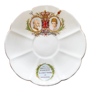 1906 Souvenier Saucer Plate of King Edward VII Newcastle Visit