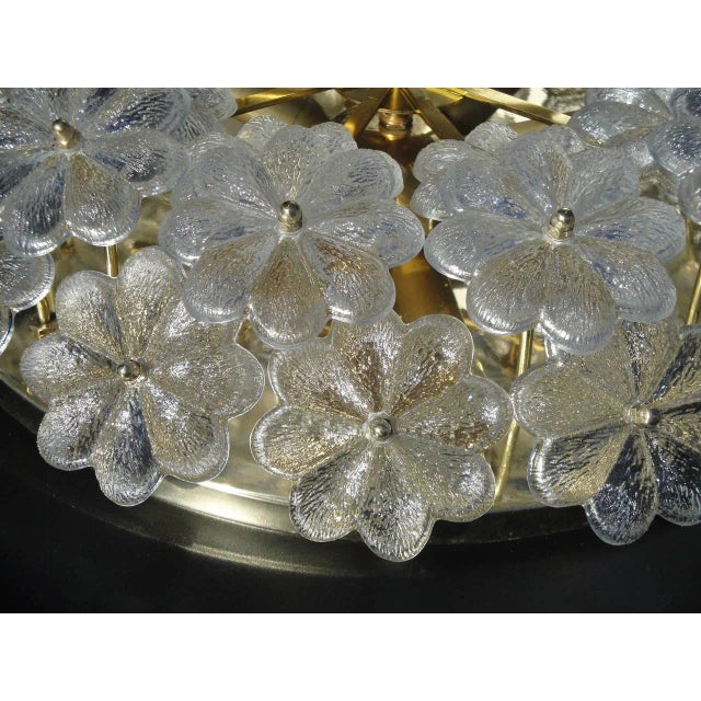 1960s Large Ernst Palme Floral Glass Sconce Flush Mount For Sale In Los Angeles - Image 6 of 9