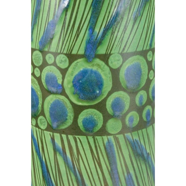 Monumental Ceramic Vase with Lines and Dots by Göran Andersson for Upsala-Ekeby, 1960s For Sale - Image 3 of 5