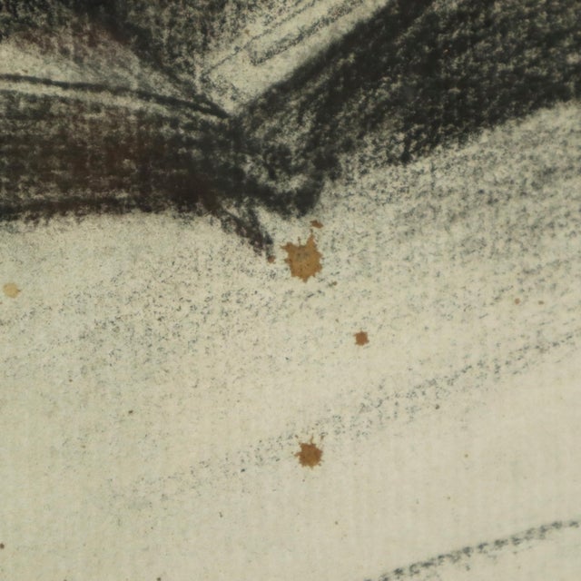 Herwig Driesschaert, Portrait Composition, 1974, Charcoal on Paper, Framed For Sale - Image 16 of 18