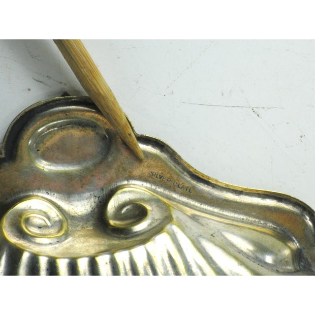 Dish Plate M.V. Georgic (1932) White Star Line (Crest) Silver Plate Glass Shell For Sale - Image 10 of 16