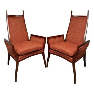 Mid 20th Century Vintage High-Back Chairs by Ben Seibel - Set of 2 For Sale