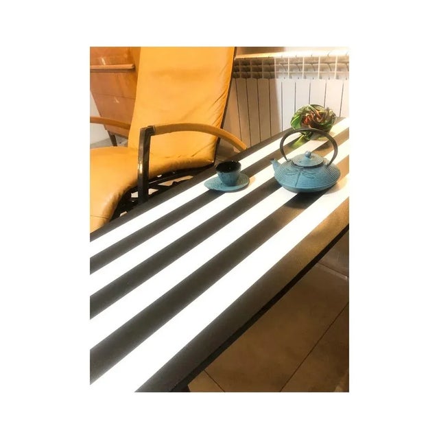 Vintage coffe table, 1960s Contemporary hand-painted (matte acrylic paint) Detachable legs Very good condition This piece...