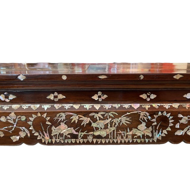 Wood Chinese Altar Table Mother-Of-Pearl Decoration For Sale - Image 7 of 11