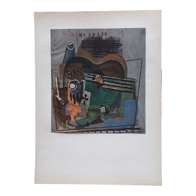 Vintage Folio Sized Mid 20th Century Modernist Abstract Picasso Lithograph - 'Ma Jolie" For Sale