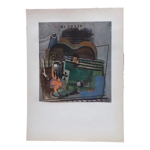 Vintage Folio Sized Mid 20th Century Modernist Abstract Picasso Lithograph - 'Ma Jolie"