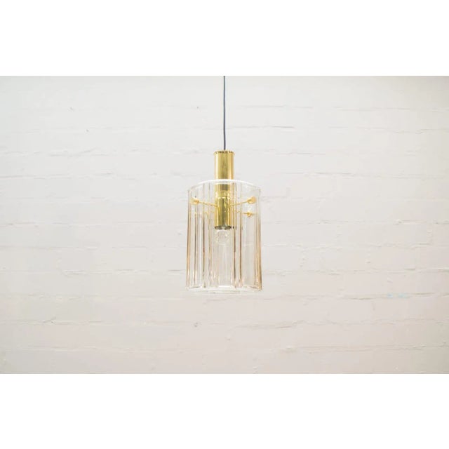 Gold Glass Hanging Lamp from Limburg, 1960s For Sale - Image 8 of 8