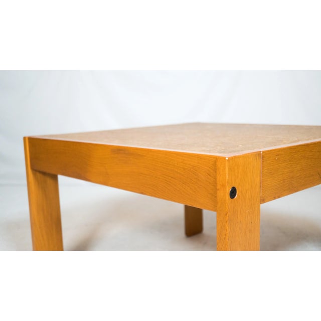 Wood 1970s Danish Modern Oak and Cork Coffee Table For Sale - Image 7 of 13