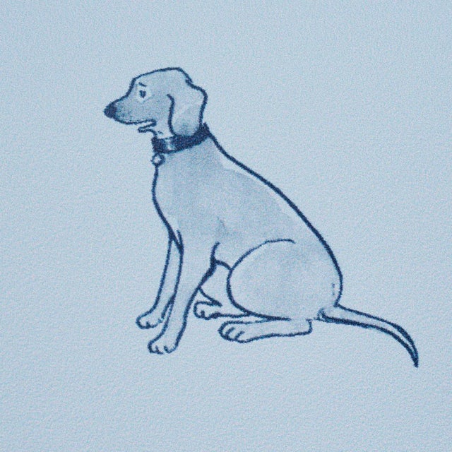 SAMPLE - Schumacher x The New Yorker Good Dogs Everywhere Wallpaper In Sky & Navy Blue For Sale In Charlotte - Image 6 of 7