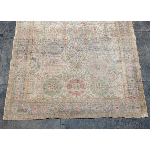 Textile Mid 19th Century Turkish Silk Rug With Floral Medallions For Sale - Image 7 of 9