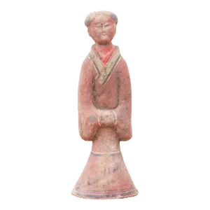 Tall Painted Chinese Pottery Figure