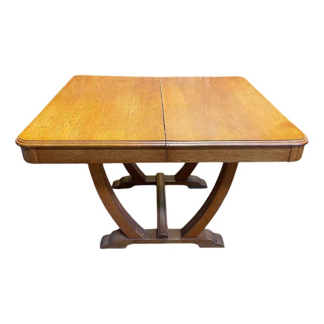 Art Deco Period Dining Table in Oak For Sale