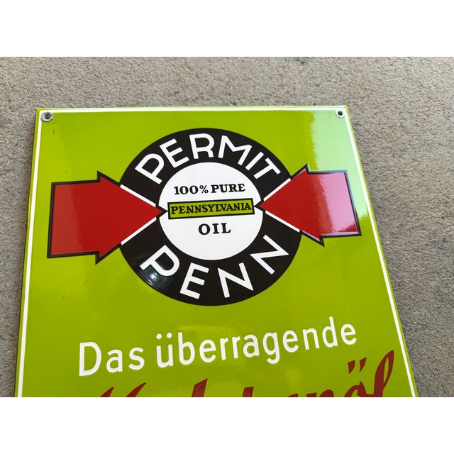 Lime Vintage Enamel Sign, 1950s! For Sale - Image 8 of 8
