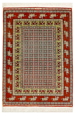Turkish Hereke Pasyryk Pattern Rug, 1970s