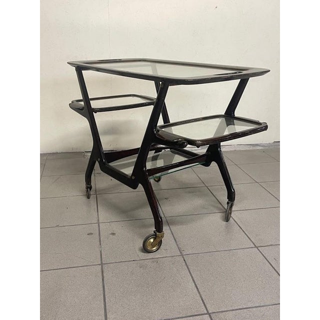 Black Bar Trolley attributed to Cesare Lacca, 1950s For Sale - Image 8 of 18