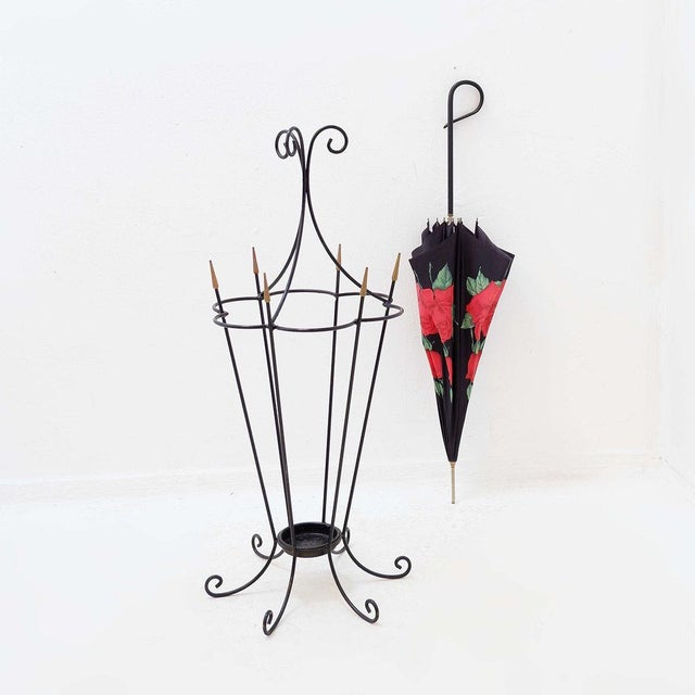 Mid-Century Modern Wrought Iron Umbrella Stand, 1960s For Sale - Image 6 of 12
