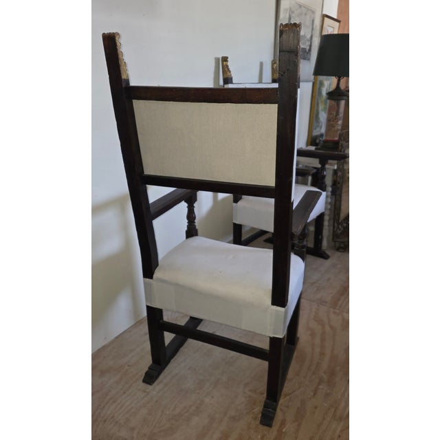 Pair of Early Italian Hall Chairs With Giltwood Details For Sale In San Antonio - Image 6 of 12