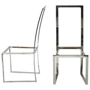 Milo Baughman Style Dining Chair Frames - A Pair