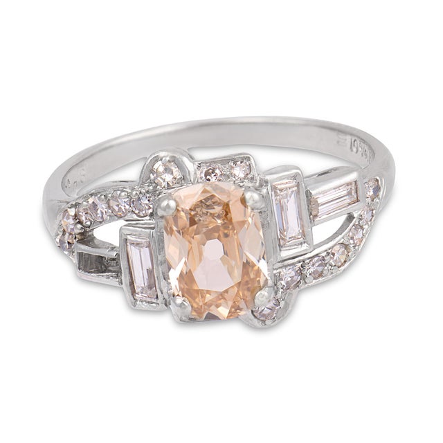 Art Deco 1920s Art Deco Gia 0.80 Carat Old Mine Cut Diamond Platinum Engagement Ring, Size 6 For Sale - Image 3 of 8