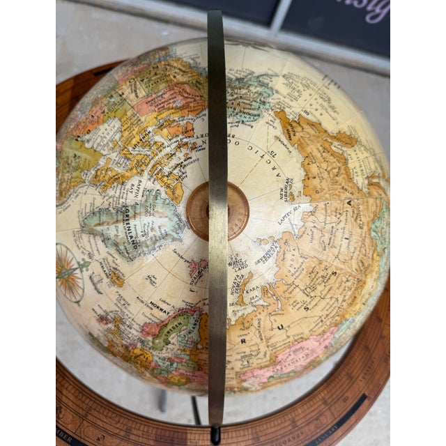 Replogle Santa Fe 16″ World Floor Globe With Wood Horizon Ring Model #27812 For Sale In Raleigh - Image 6 of 9