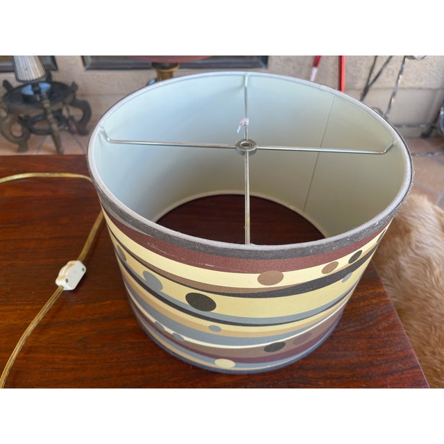 1960s Mid Century Modern Atomic Lamp Base & Hand Painted Planet Shade- Rare For Sale In Santa Fe - Image 6 of 6