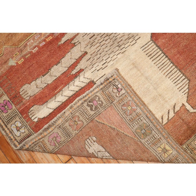 Early 20th Century Vintage Zabihi Collection Pictorial Animal Motif Turkish Rug - 5'2" x 9' For Sale - Image 5 of 12