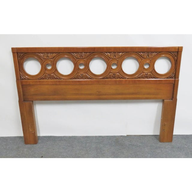 Henredon Mid 20th Century Henredon Fruitwood Full Size Headboard For Sale - Image 4 of 4