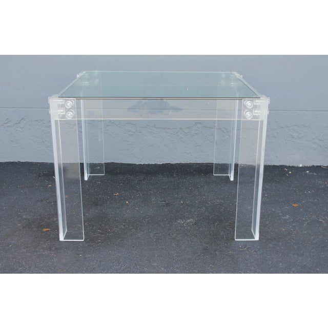C. 1960's Mid Century Modern Lucite Dining Table For Sale - Image 11 of 11