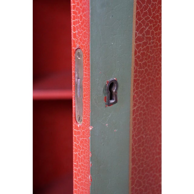Antique 1930s Mechanics Furniture Corner Curio Display Cabinet Cupboard 72" For Sale - Image 14 of 18